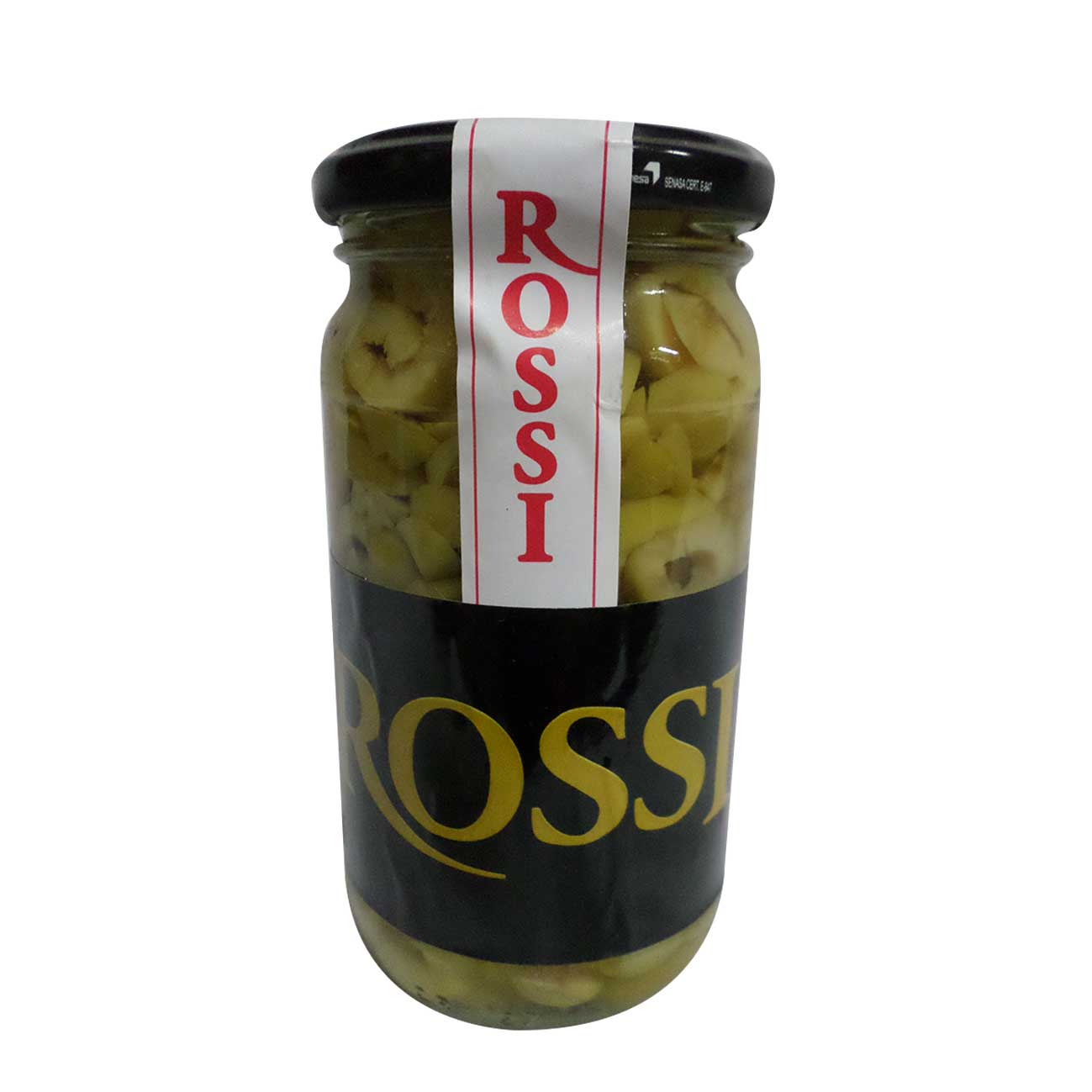 Aceitunas verdes fileteadas en frasco 330g ROSSI