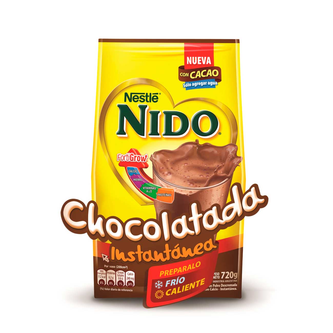 Leche chocolatada instantánea Nido 720g NESTLÉ