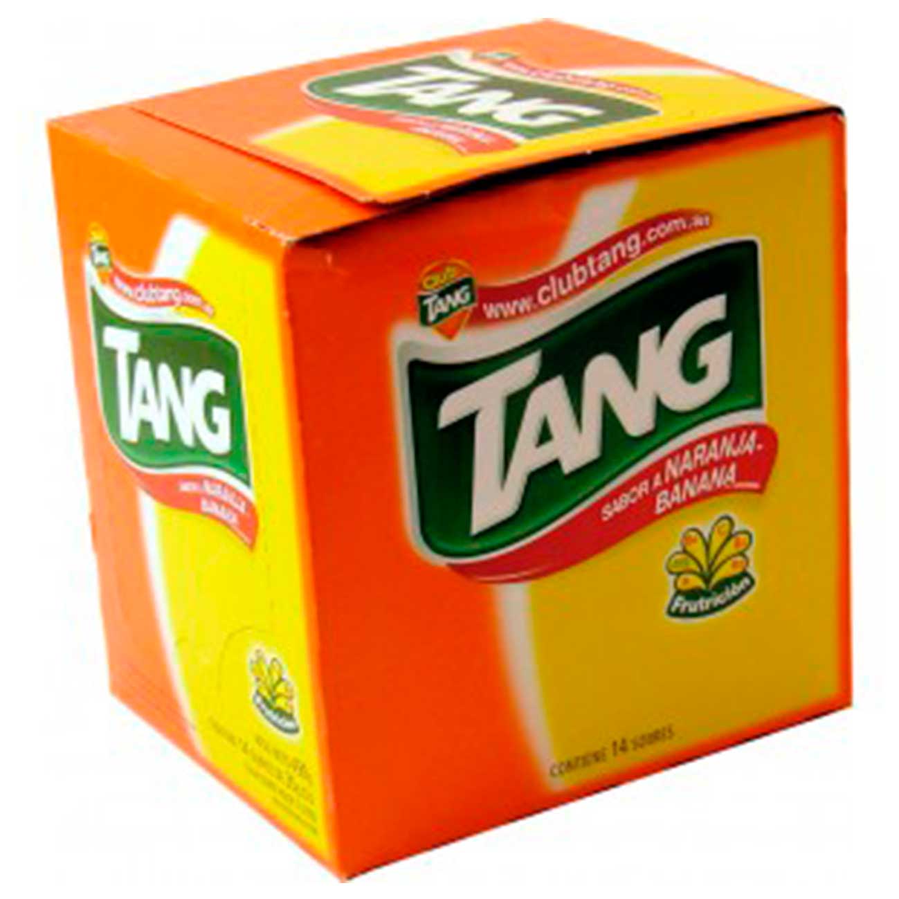 Jugo en polvo naranja banana Tang.