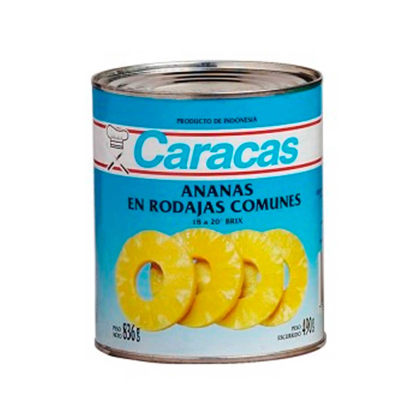 Ananá en rodajas en almíbar 820g CARACAS